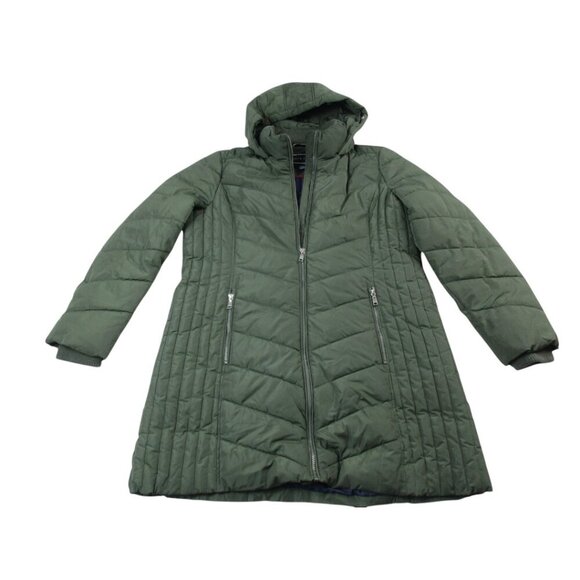 Tommy Hilfiger Jackets & Blazers - Tommy Hilfiger Puffer Jacket Womens‎ XL Green Zipper Pockets Lined Hooded Zip Up